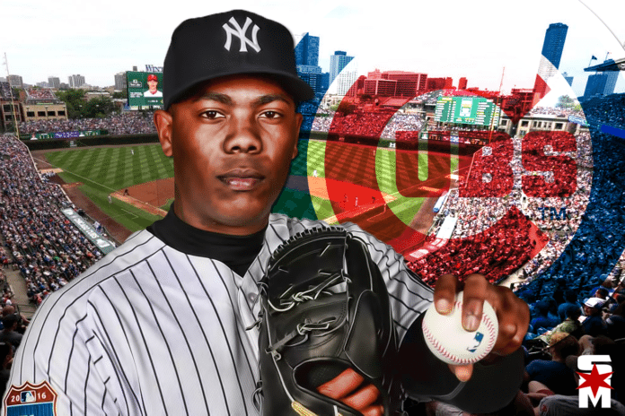 Image result for Cubs acquire closer Aroldis Chapman from Yankees