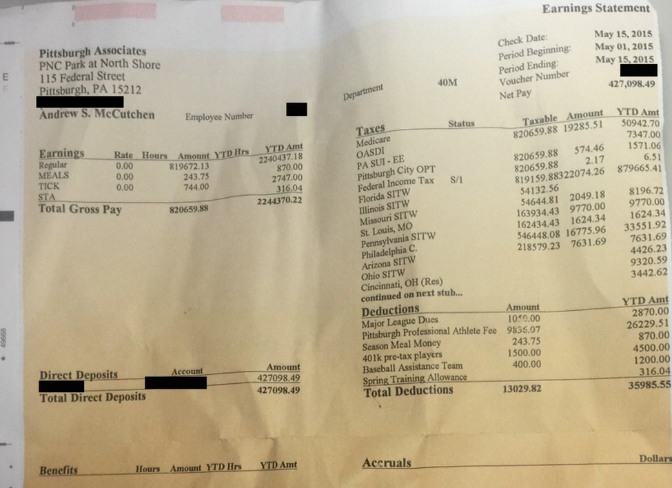 Andrew McCutchen Left His Pay Stub At Wrigley Field