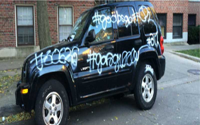 Vandal Destroys Cars With AntiCardinals Graffiti, Leaves