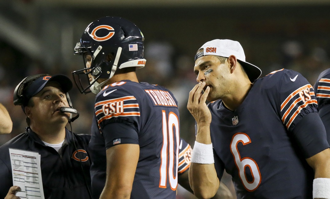 Chase Claypool Signs Old Mitch Trubisky Jersey at Soldier Field