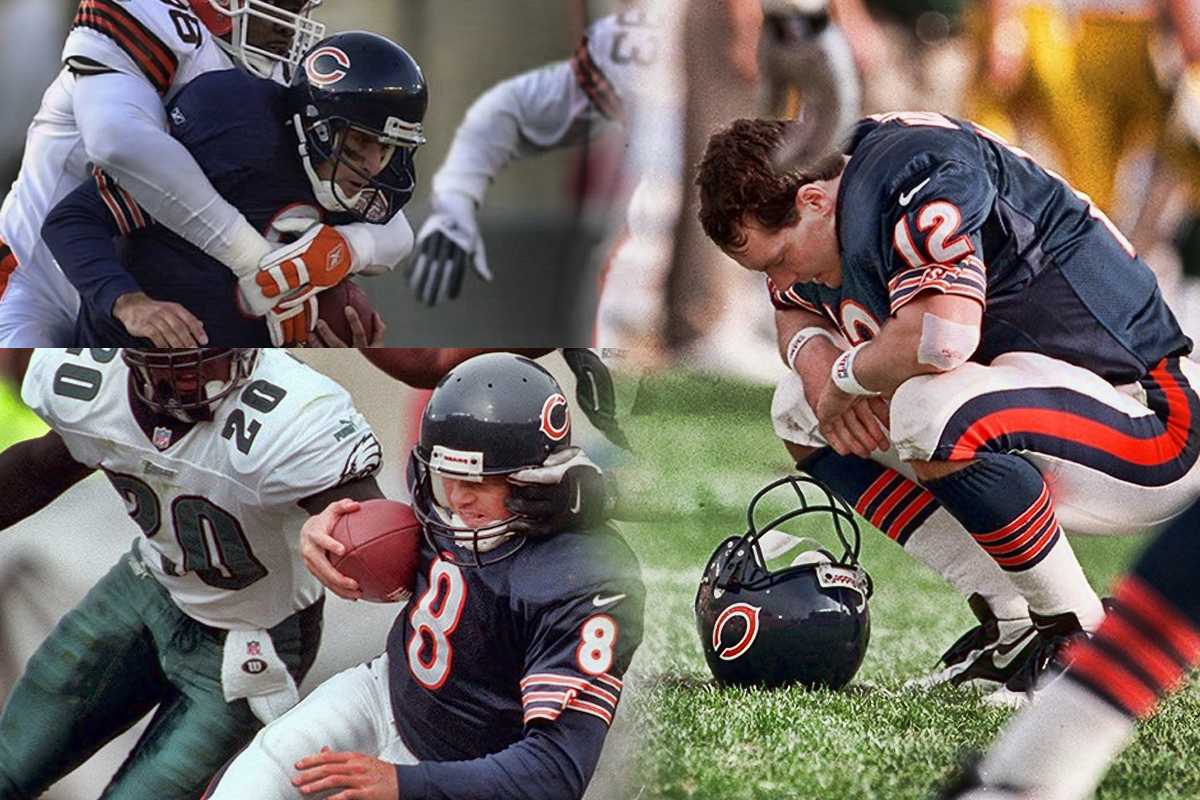 Chicago Bears quarterback Mike Tomczak and defensive tackle