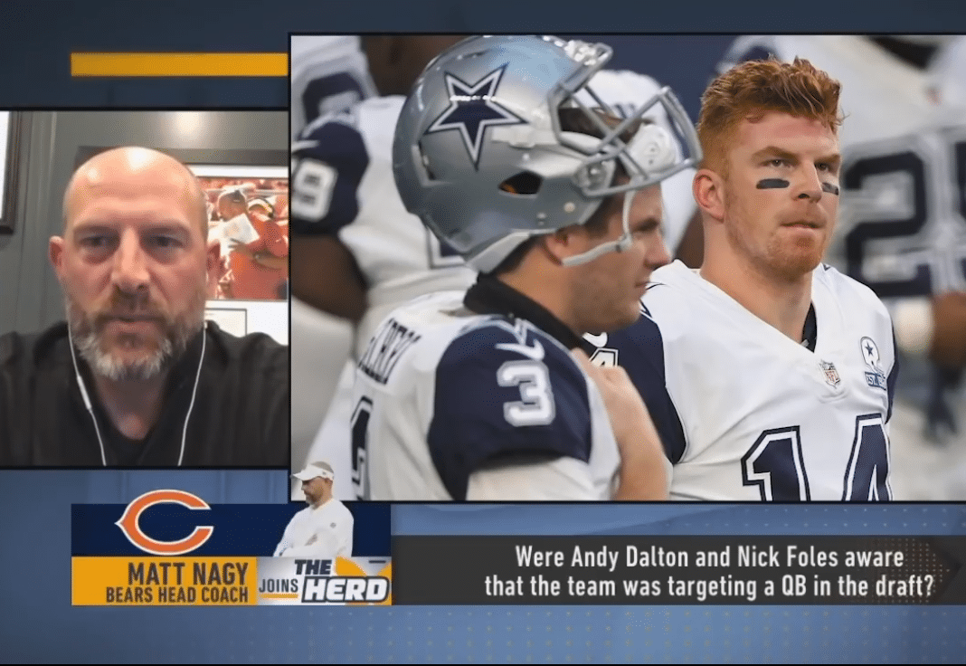 Bears HC Matt Nagy Insists Andy Dalton Is Team's Starting QB Even