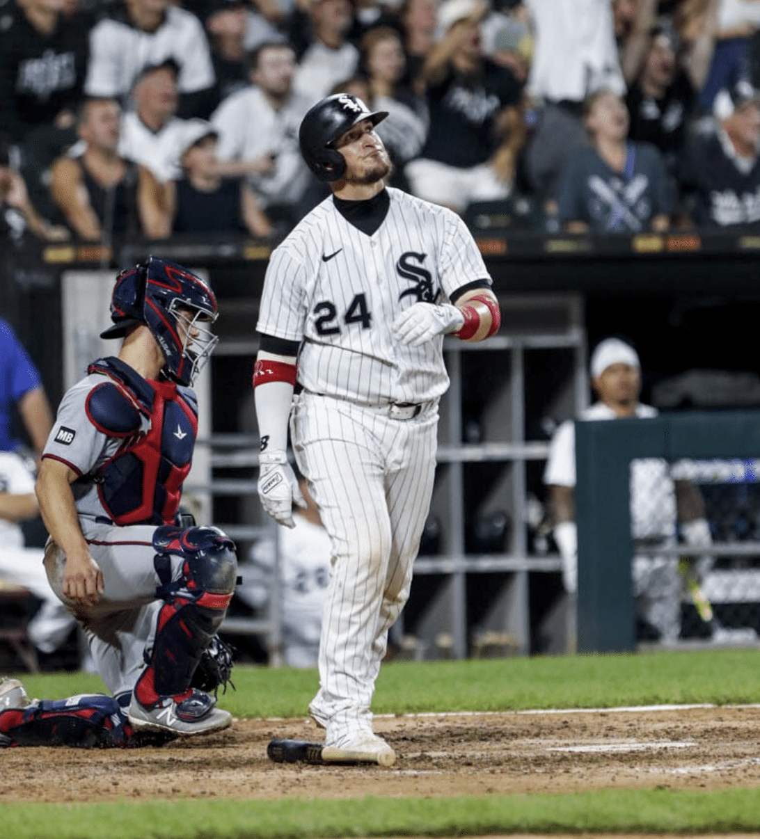 The Minnesota Twins' Josh Donaldson celebrates as he crosses home plate  following his two-run home run in the first inning against the Chicago  White Sox at Guaranteed Rate Field in Chicago on
