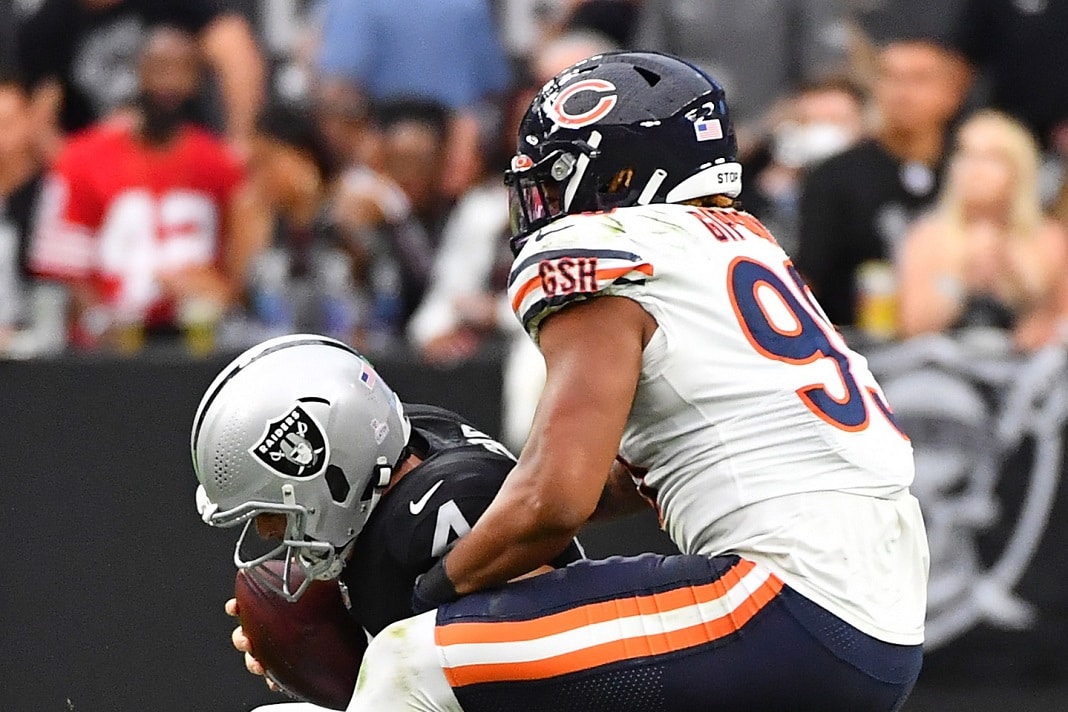 Chicago Bears defensive end Trevis Gipson (99) prior to an NFL