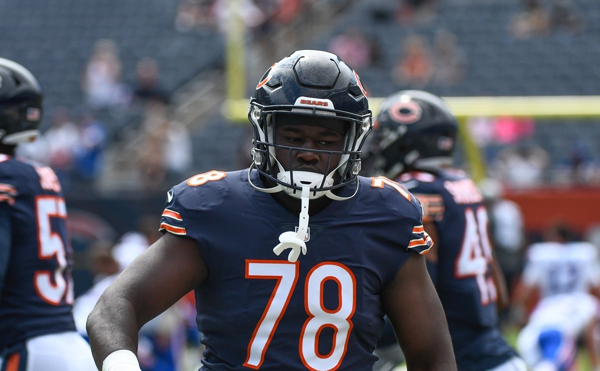 Chicago Bears linebacker Sam Kamara (46) drops back in coverage during an  NFL preseason football game against the Cleveland Browns, Saturday Aug. 27,  2022, in Cleveland. (AP Photo/Kirk Irwin Stock Photo - Alamy