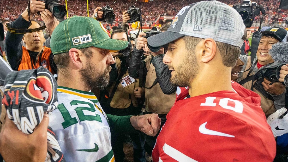 Jimmy Garoppolo and Aaron Rodgers test their teams' fans, but in far  different ways