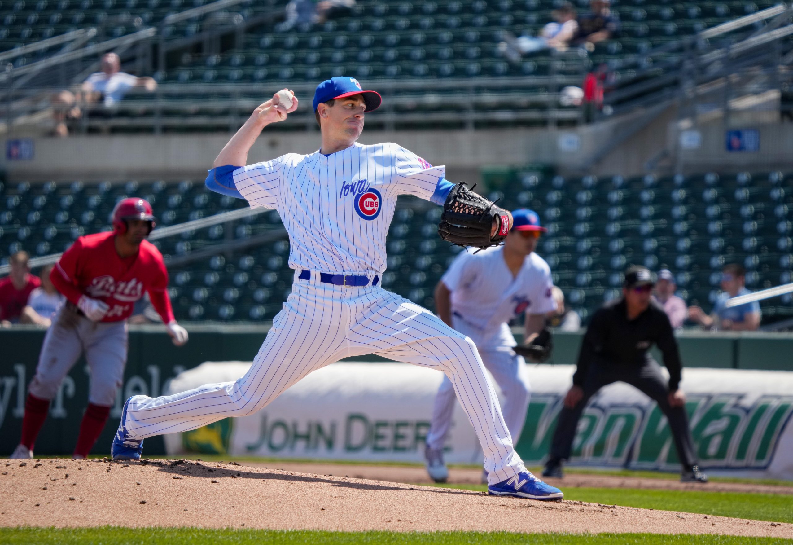 Edwin Rios Gets Hit in Chicago Cubs Injury Rehab Game in Iowa