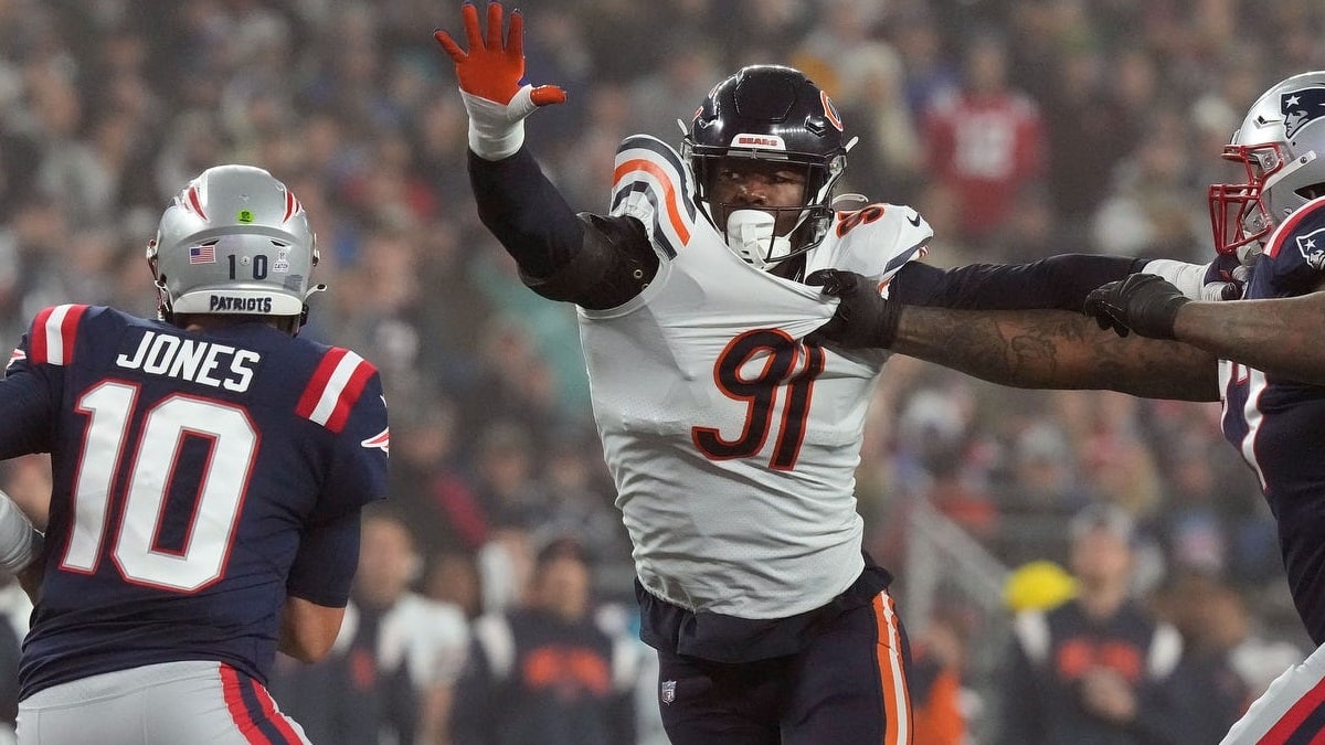 Chicago Bears wide receiver Dazz Newsome (83) runs with the ball during the  second half of a preseason NFL football game against the Kansas City  Chiefs, Saturday, Aug. 13, 2022, in Chicago. (